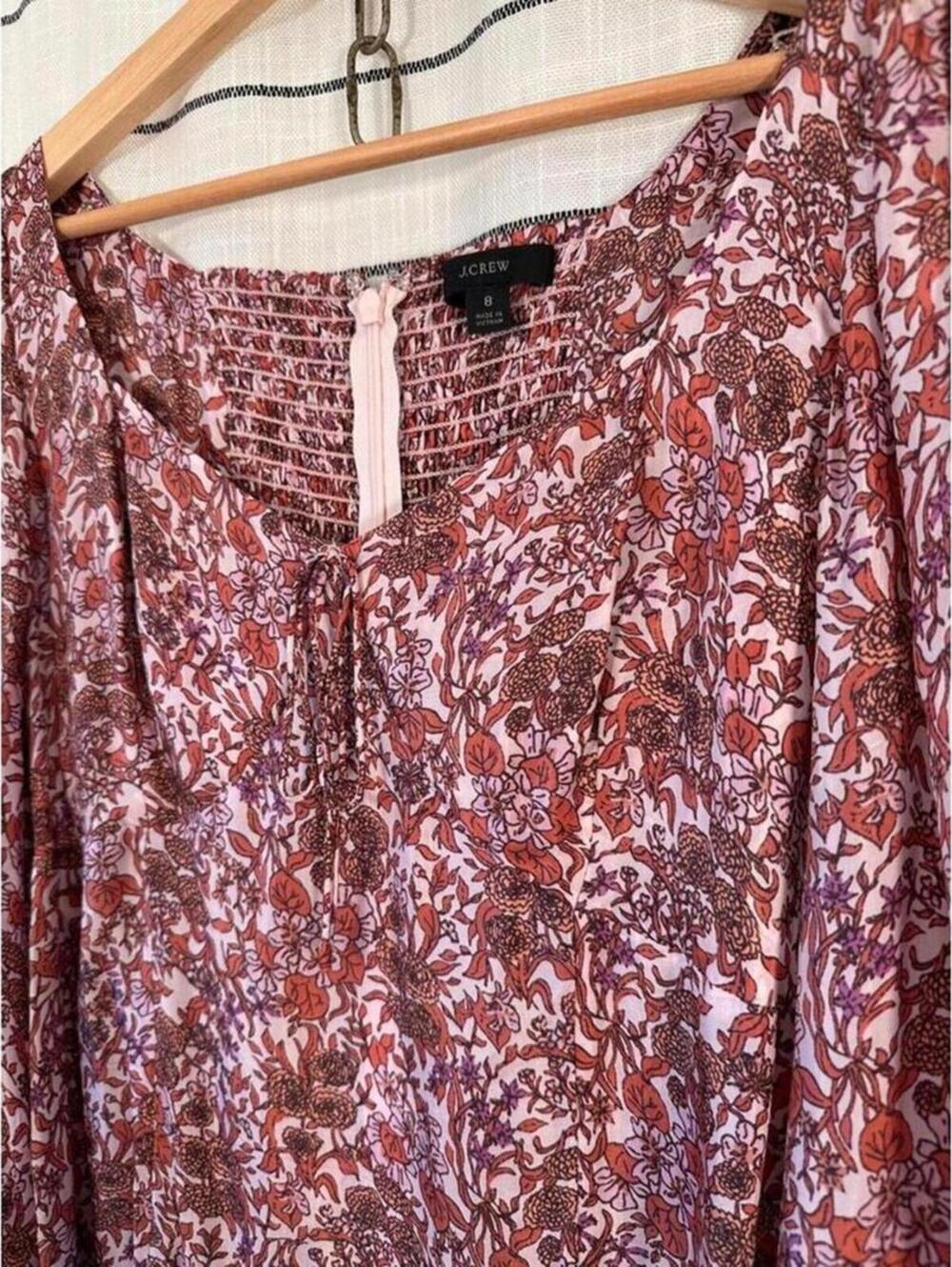 J.Crew Sweetheart A-line Midi Dress in Fete Floral Size 8 feminine bohemian - Picture 4 of 8